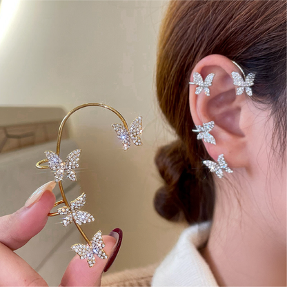 Sparkling Butterfly Ear Cuff Earring｜(Sliver/Gold)