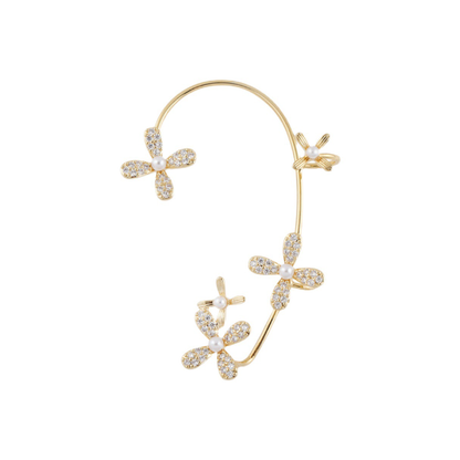 Sparkling Flower Ear Cuff Earring｜(Sliver/Gold)